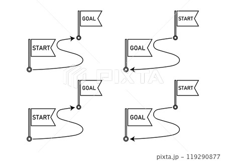 スタートからゴールまでの道筋をイメージしたイラスト 119290877