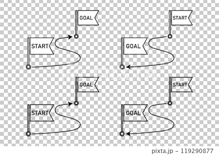 スタートからゴールまでの道筋をイメージしたイラスト 119290877