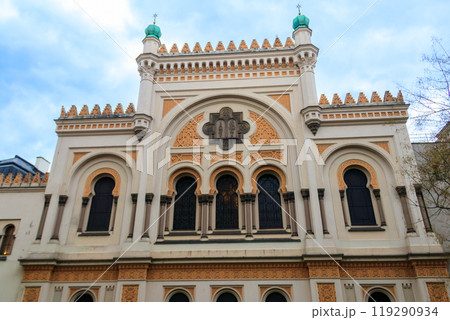 Facade of Spanish Synagogue in the Josefov district, Jewish Quarter of Prague, in Czech Republic Facade of Spanish Synagogue in the Josefov district, Jewish Quarter of Prague, in Czech Republic 119290934
