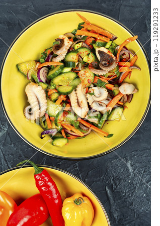 Healthy salad with squid Healthy salad with squid 119291233