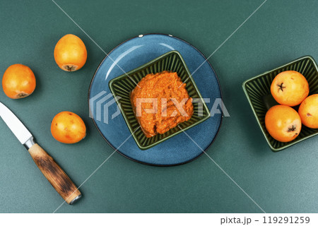 Medlar fruit sauce. Medlar fruit sauce. 119291259