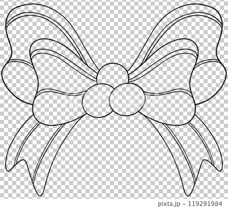 Christmas Bow Line Coloring Page 119291984