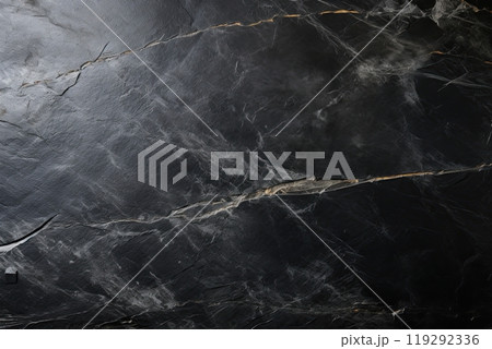 Black marbled granit slab. Empty space. Add design, text or logo. Ai generative 119292336