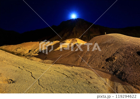【北海道】登別地獄谷の夜景と月光 119294622