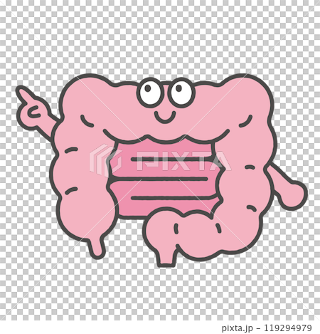 Intestine character illustration (pointing) Intestine character illustration (pointing) 119294979