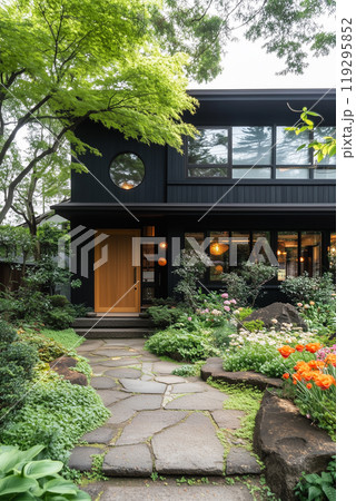 モダンな家と植栽のイメージ 119295852