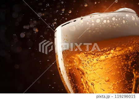 Closeup of a Beer pint. Generative Ai 119296015