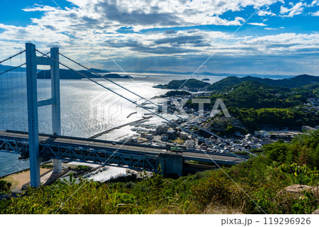 瀬戸大橋と下津井地区 119296926