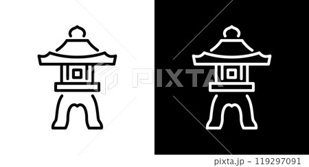 灯篭のシンプルなラインアイコン 119297091