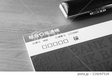 預金通帳と判子 総合口座通帳 貯蓄 預金通帳と判子 総合口座通帳 貯蓄 119297520