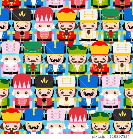 Cute nutcracker seamless pattern cartoon 119297524
