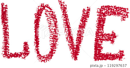 Word love is written in red pencil by hand on an isolated background Word love is written in red pencil by hand on an isolated background 119297637