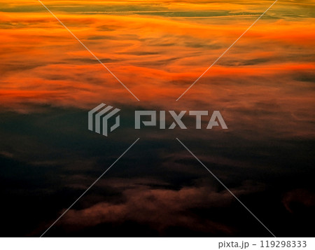 A Red Stormy Sky With Thunder and Dark Clouds A Red Stormy Sky With Thunder and Dark Clouds 119298333