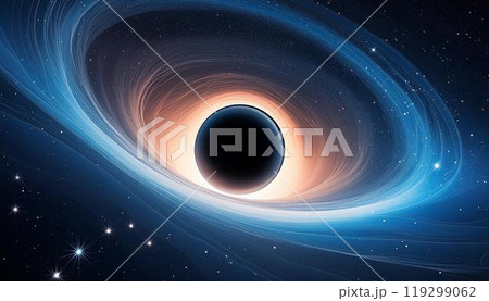 Abstract space Black hole over star field Abstract space Black hole over star field 119299062