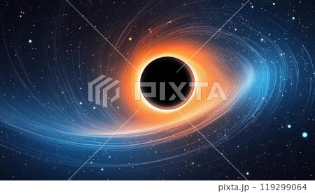 Abstract space Black hole over star field Abstract space Black hole over star field 119299064