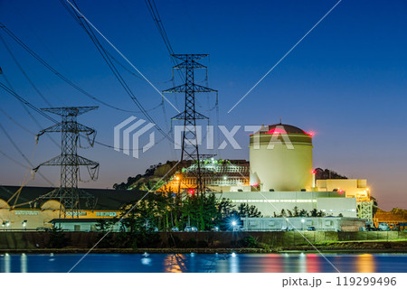 関西電力 美浜発電所の夜景 関西電力 美浜発電所の夜景 119299496