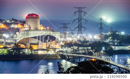 関西電力 美浜発電所の夜景 関西電力 美浜発電所の夜景 119299500