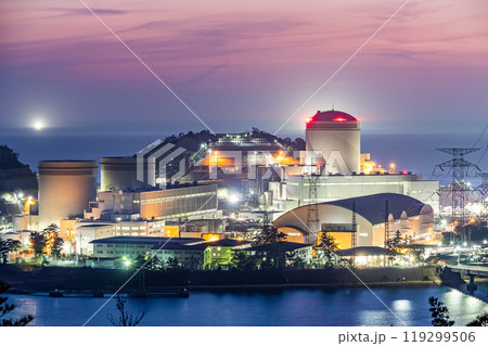 関西電力　美浜発電所の夜景 119299506