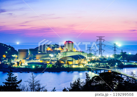関西電力 美浜発電所の夜景 関西電力 美浜発電所の夜景 119299508