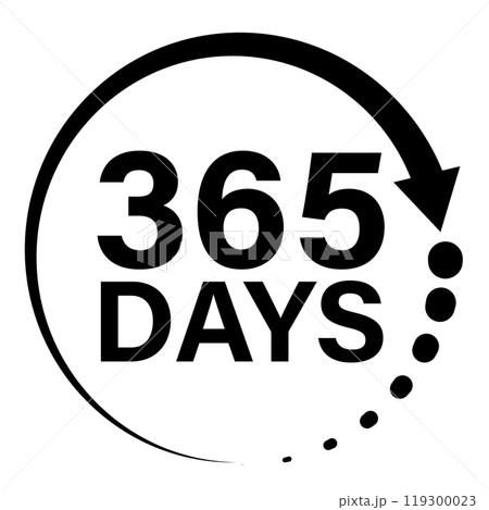 365 Days icon. One Year Warranty sign. 365 Days symbol. flat style. 365 Days icon. One Year Warranty sign. 365 Days symbol. flat style. 119300023