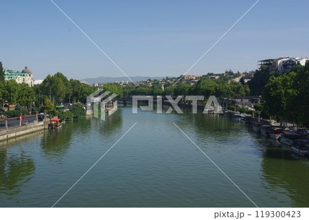 Old town Tbilisi city panorama, Georgia. Landmarks and famous places. Old town Tbilisi city panorama, Georgia. Landmarks and famous places. 119300423