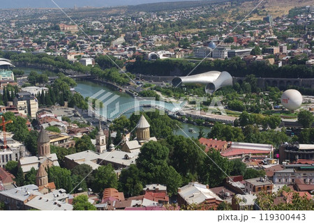 Old town Tbilisi city panorama, Georgia. Landmarks and famous places. 119300443