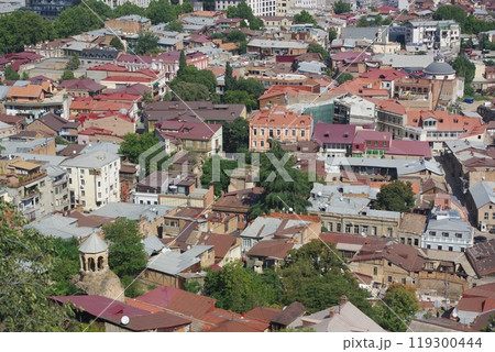 Old town Tbilisi city panorama, Georgia. Landmarks and famous places. Old town Tbilisi city panorama, Georgia. Landmarks and famous places. 119300444