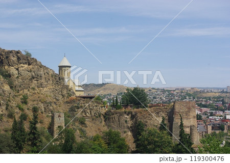 Old town Tbilisi city panorama, Georgia. Landmarks and famous places 119300476
