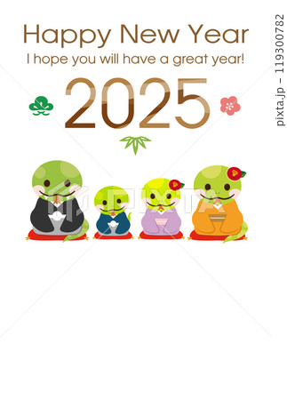 2025年巳年の年賀状素材 2025年巳年の年賀状素材 119300782