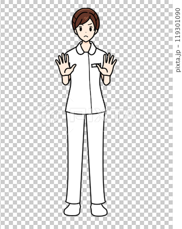 女護士正面站立姿勢褲子式拒絕姿勢 119301090