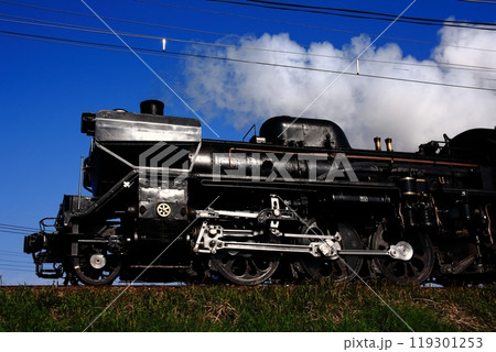 晴天に車体を輝かせながら疾走する特別装飾の秩父鉄道C58形蒸気機関車_2009/11/29撮影 119301253