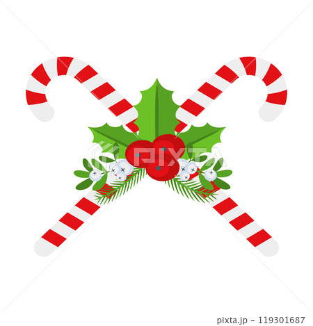 Christmas Candy Cane. Design element for door wreath 119301687