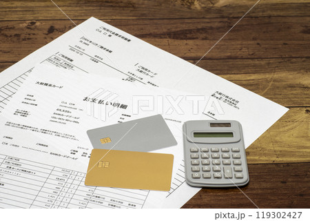 クレジットカードとカード明細のイメージ 119302427