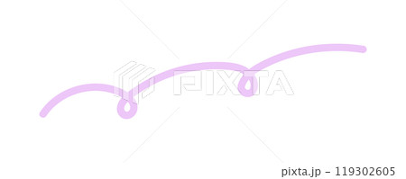 手書きのくるくるカールしているポップな紫色の飾り線 - シンプルでかわいいデコパーツ・あしらいの素材 手書きのくるくるカールしているポップな紫色の飾り線 - シンプルでかわいいデコパーツ・あしらいの素材 119302605