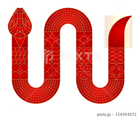 Outline geometric Snake. Chinese new year 2025 symbol. 119303072