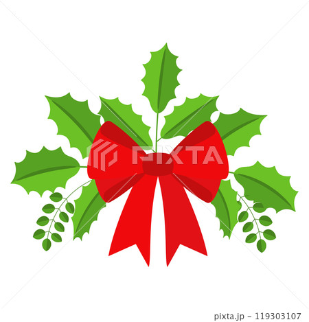 Christmas wreath design element. Winter holiday decoration. 119303107