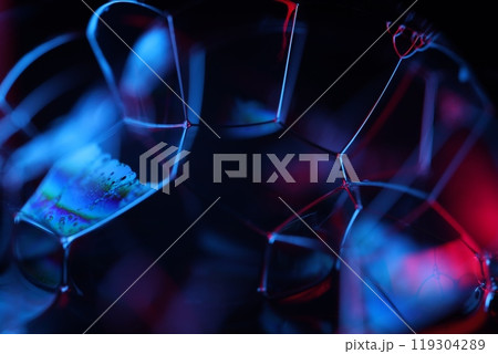 Fantastic geometric liquid shapes, deep background, dark gloomy purple and red 119304289