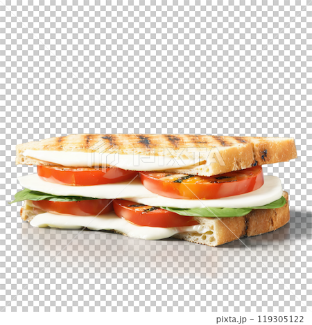 Caprese panini sandwich fresh mozzarella tomatoes basil leaves balsamic glaze ciabatta bread pressed Culinary and 119305122