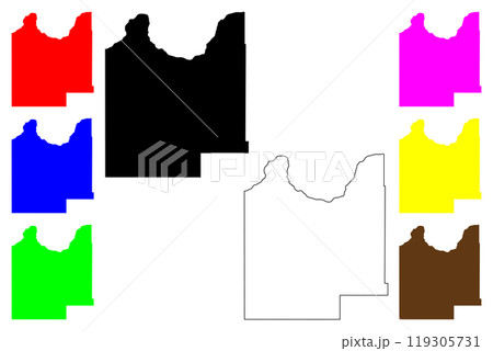 Roger Mills County, Oklahoma State (U.S. county, United States of America, USA, U.S., US) map vector illustration, scribble sketch Roger Mills map 119305731