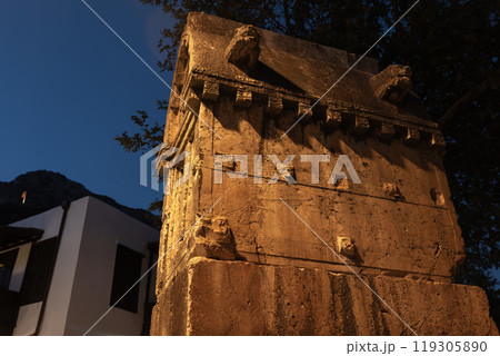 Ruined Kings Tomb at night. Kas Ruined Kings Tomb at night. Kas 119305890