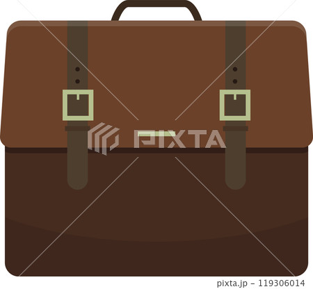 Classic brown leather briefcase with buckle fasteners, evoking professionalism, organization, and a timeless approach to business or travel 119306014