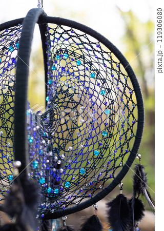 Handmade dream catcher with feathers threads and beads rope hanging Handmade dream catcher with feathers threads and beads rope hanging 119306080