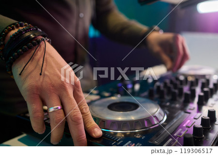 Audio Mixing Console in a Recording Studio with advanced sound production capabilities 119306517