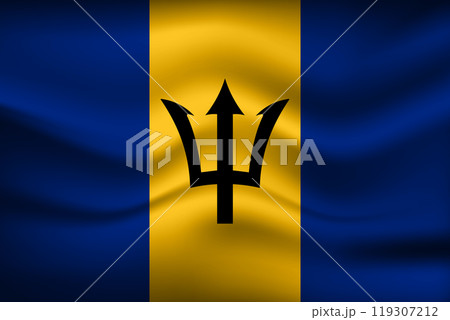Flag of Barbados. National symbol in official colors. Template icon. Abstract vector background 119307212