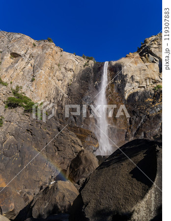 Sunny view of the Bridal Veil in Yosemite National Park 119307883