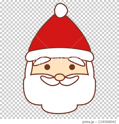 可愛いサンタクロースの顔のイラスト 119308042