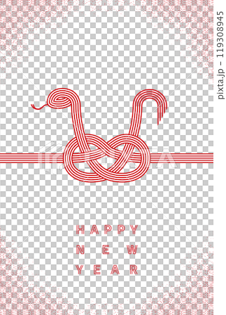 Stylish and simple 2025 Year of the Snake New Year's card Stylish and simple 2025 Year of the Snake New Year's card 119308945