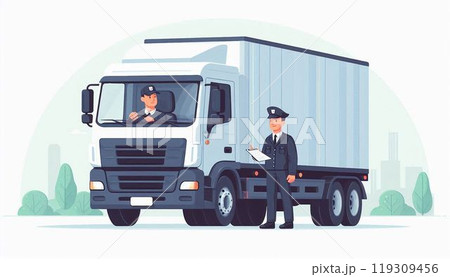 産業廃棄物収集運搬車両の抜き打ち検査 119309456