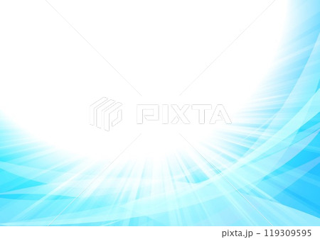 ブルー色曲線と放射したキラキラ 119309595