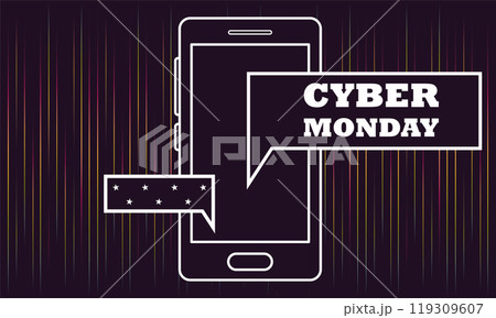 Cyber monday poster discount Vector Cyber monday poster discount Vector 119309607